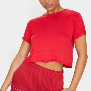 PRETTYLITTLETHING RED CROP TEE❤️